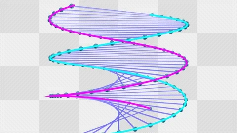 Macro DNA Helix Close-up Push-In - 4K Alpha Stock Footage 330152775
