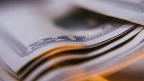 Macro Dollar Bills Video stock 284761665