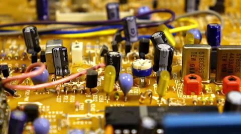 Macro dolly shot of circuit board Stock Footage 61928005