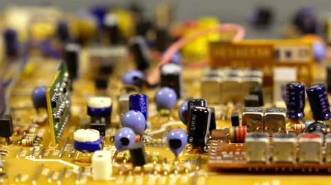 Macro dolly shot of circuit board Stock Footage 61928169
