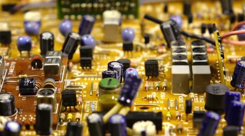 Macro dolly shot of circuit board Stock Footage 62911360