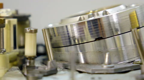 Macro dolly shot of reflective electrical motor Stock Footage 61387554