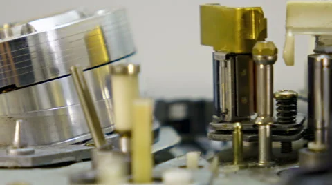 Macro dolly shot of reflective electrical motor Stock Footage 61927147