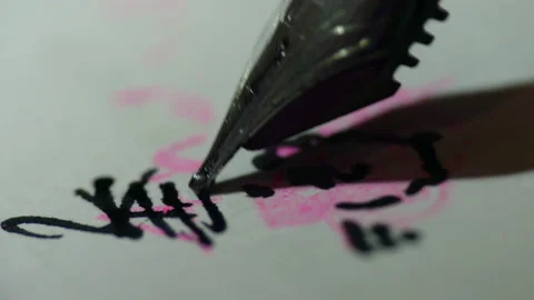 Macro doodle red pencil and pen 1 Stock Footage 132046140