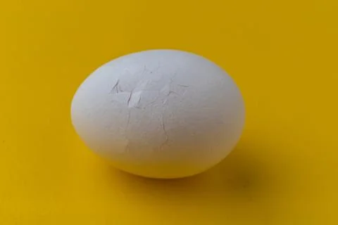 The macro of the egg skin or shell surface with a small crack on it Stock Photos