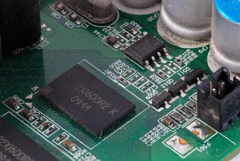 Macro electronic circuit Stock Photos