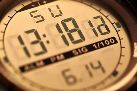 A macro of a electronic wrist watch Foto stock