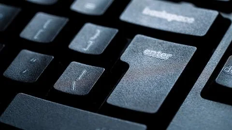 Macro Enter key with computer keyboard. Foto stock