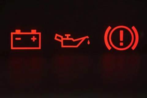 Macro of error sign in car 写真素材