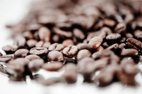 Macro of espresso beans 스톡 사진