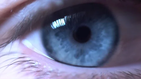 Macro Extreme Close Up of a Blue Eye Stock Footage 89007199