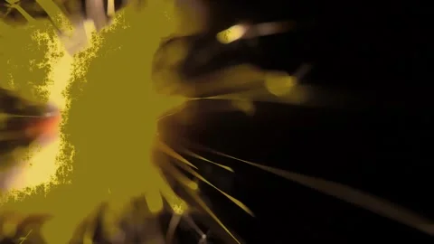 Macro extreme close up of sparkler sparks hot fire firecracker orange glow Stock Footage 296569712