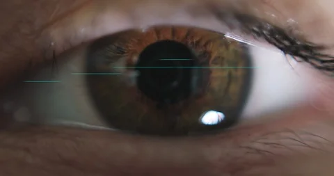 Macro eye. Blue laser eyes scanner. Stock Footage 118086779