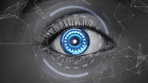 Macro eye with high technology Stock Illustration