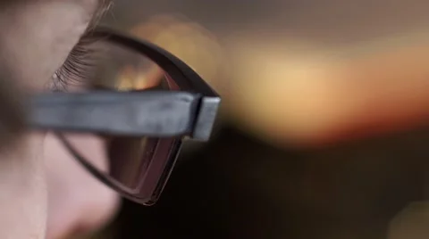 Macro eye man working on a computer Stock Footage 67113415