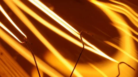 Macro on filament inside vintage light bulb Stock Footage 85340466