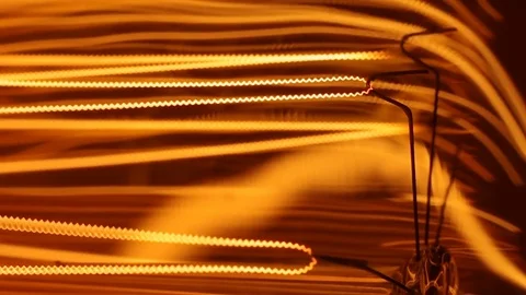 Macro on filament inside a vintage light bulb Video stock 85340532