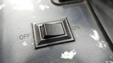 Macro Finger Pressing Black On Off Switch Stock Footage 310176931