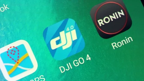 Macro of a Finger Touching DJI Drone App on a Smartphone, in USA 2018 Stock Footage 120238791