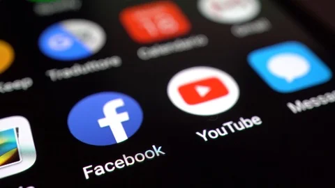 Macro of a Finger Touching Facebook App on a Smartphone, in USA 2018 Stock-Footage 99979983