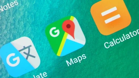 Macro of a Finger Touching Google Maps on a Smartphone, in USA 2018 Stock Footage 120238060