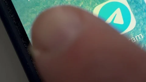 Macro of a Finger Touching Instagram App on a Smartphone, in USA 2018 Stock Footage 120239647