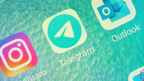 Macro of a Finger Touching Telegram App on a Smartphone, in USA 2018 Stock Footage 120238598