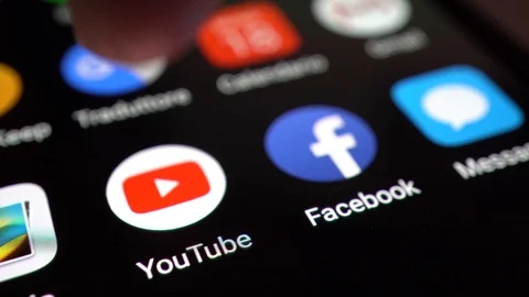 Macro of a Finger Touching YouTube App on a Smartphone, in USA 2018 Stock Footage 99981047
