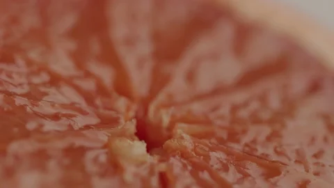 Macro Footage of the Core of a Grapefruit Stock Footage 208795714