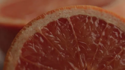 Macro Footage of a Grapefruit Half Stock Footage 208796377