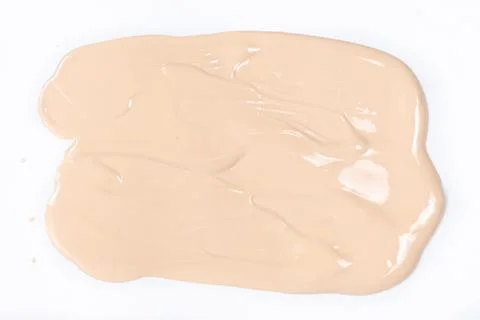 Macro foundation stroke on white background top view Stock Photos