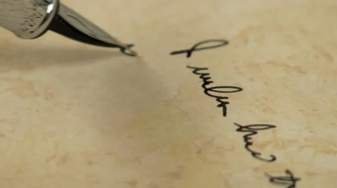 Macro fountain pen writing 4 Stock Footage