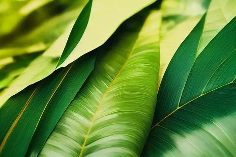 Macro fresh green leaf with fresh green color texture bright plant leaf. Illustrazione stock
