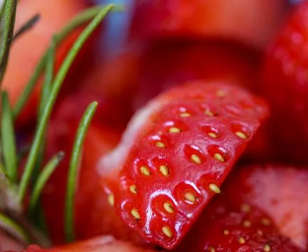 Macro of fresh strawberries Foto stock