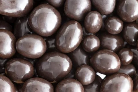 Macro full frame background of chocolate balls Stock Photos