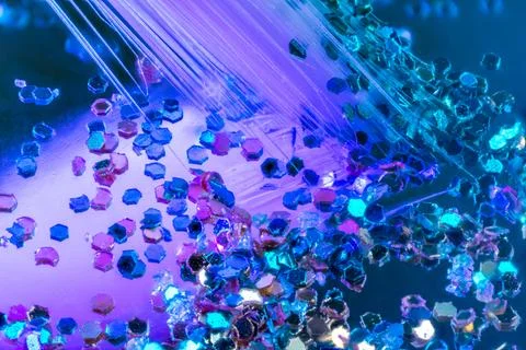 Macro Glitter On Glass Stock Photos