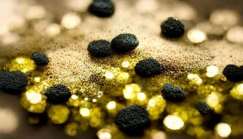 Macro of gold, metal structure multi-colored colors. Close up materials. Ilustração Stock