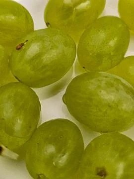 Macro green grapes Stock Photos