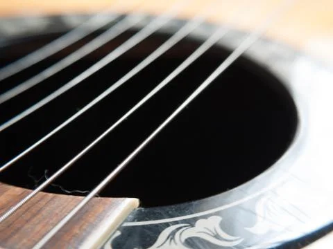 Macro Guitar Strings Stock Photos