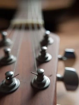 Macro Guitar Strings Stock Photos