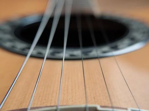 Macro Guitar Strings Stock Photos