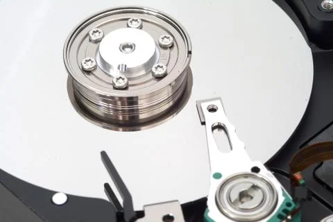 Macro of hard drive disk Stock Photos