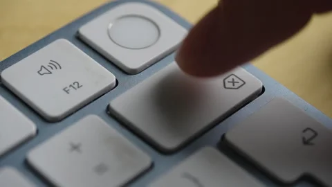Macro Of Human Finger Pressing Backspace Key On Modern Keyboard Stock Footage 328582725