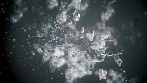 Macro Ice Shatter Background Cinemagraph Video stock 142890220