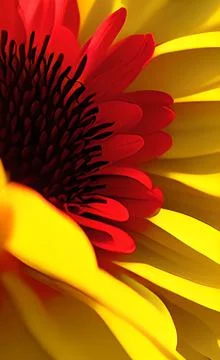 Macro illustration of red-yellow flower petals and anthem Stock Illustration