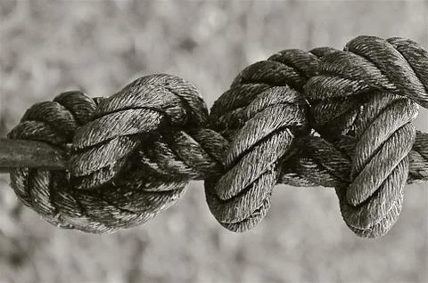 Macro image of a knotted rope Stock Photos