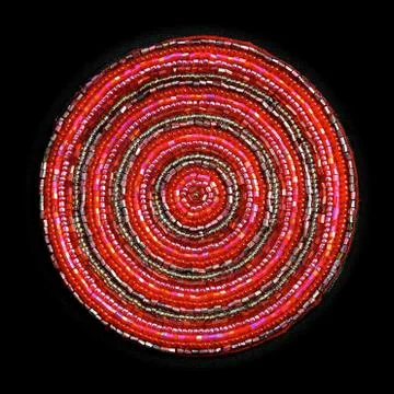Macro image of pinke beaded drinks coaster Foto stock