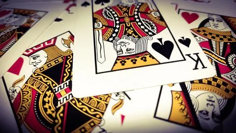 Macro image of playing cards as background. Stock-Fotos