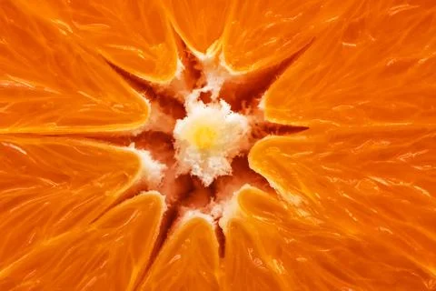 Macro image of ripe orange, small depth of field. Blurred fruit background Stock Photos