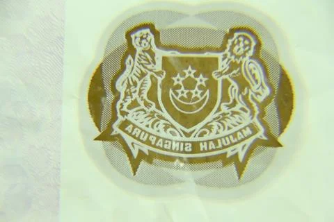 Macro image on two Dollars Singapore Stock Photos